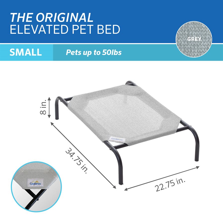 Original Elevated Pet Bed Small Grey